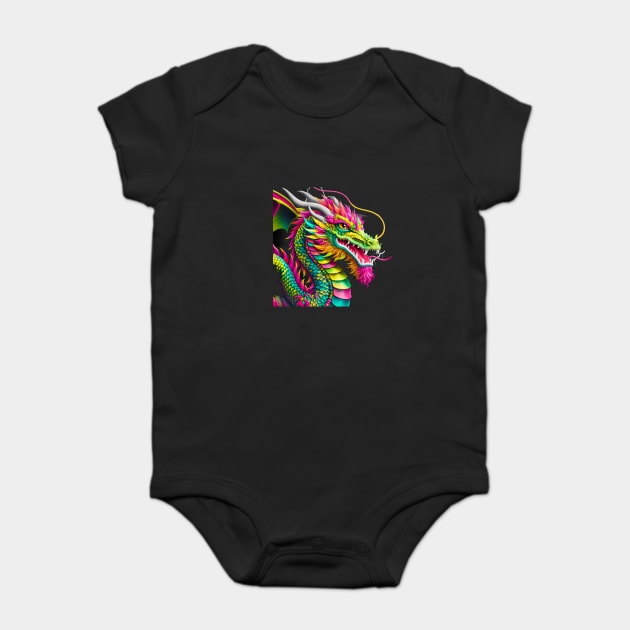 Baby Dragon is in a Renegade Style, with a Bold and Edgy Design Baby Bodysuit by animegirlnft